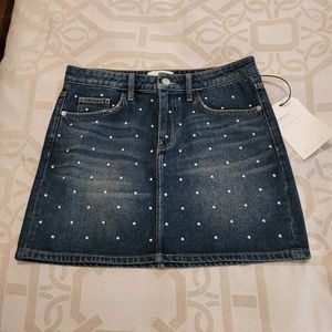 Current/ Elliott Jeans Skirt with silver accent studs, waist 29inches